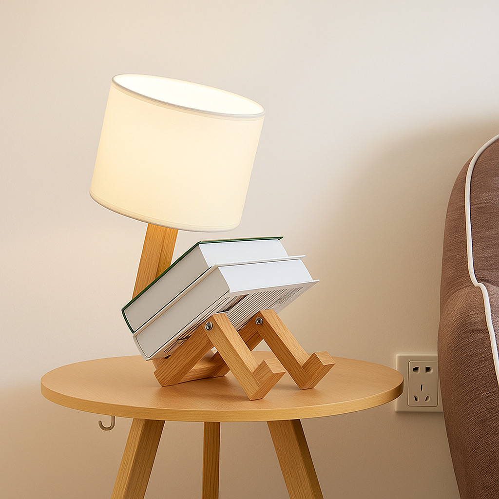 Abajur Para Quarto em Madeira Robotic TG