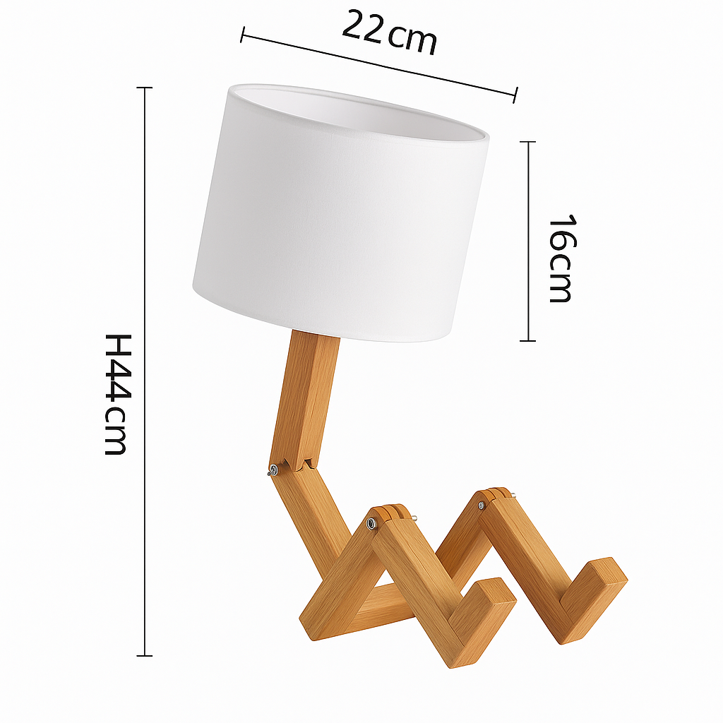 Abajur Para Quarto em Madeira Robotic TG