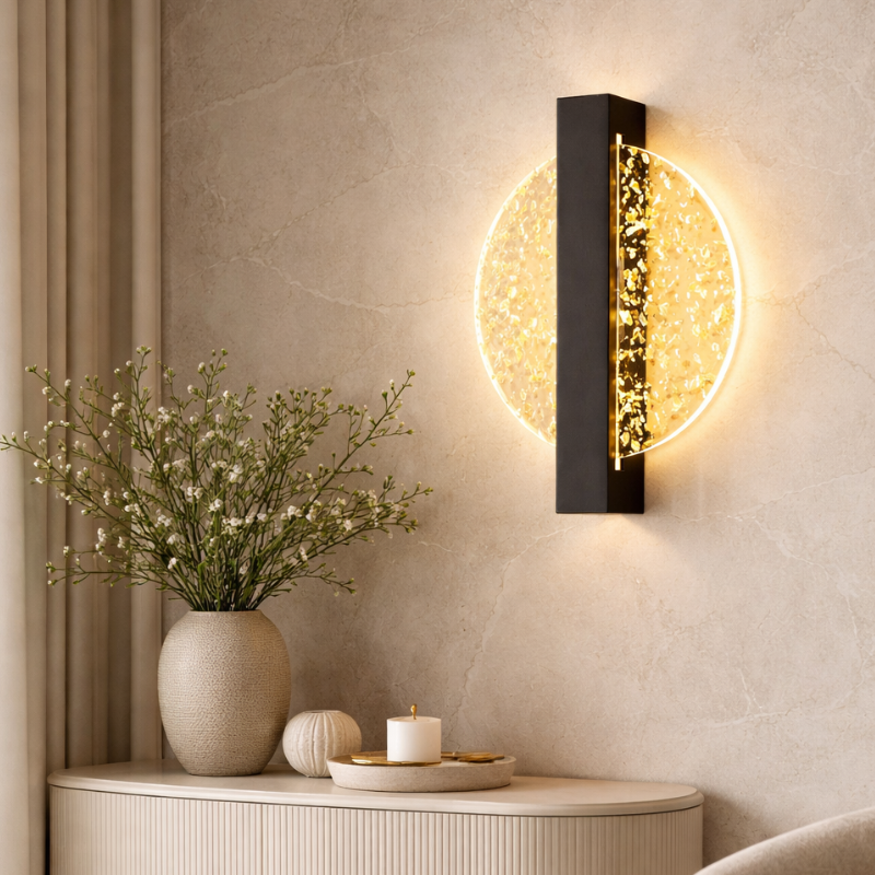 Arandela de Parede Interna Decorativa de Acrílico Redonda Glass TG