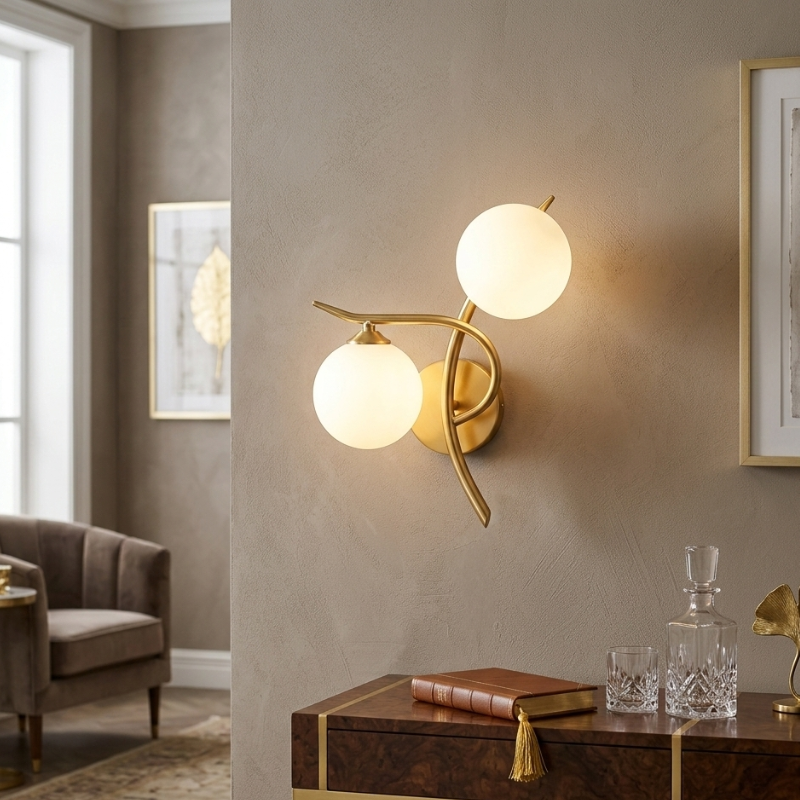 Arandela De Parede Interna Dupla Em Alumínio TG