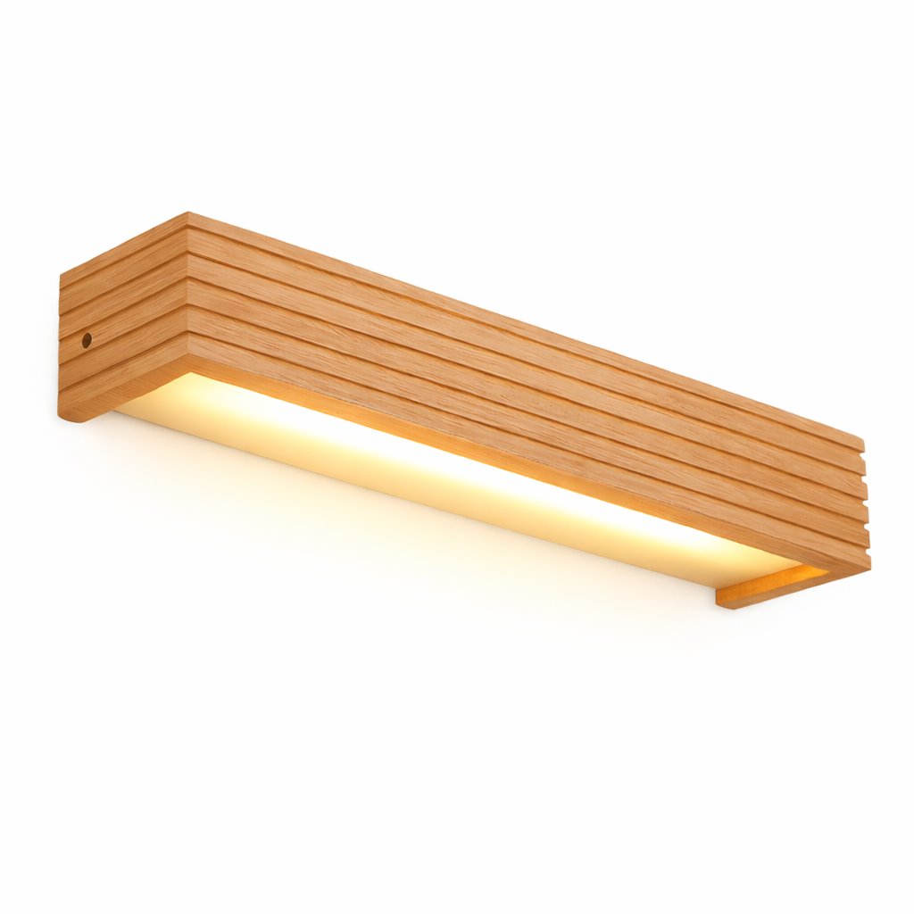 Arandela de Parede em Madeira Linear