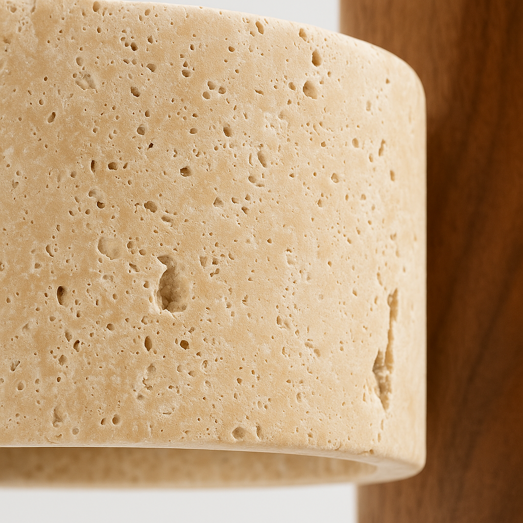 Luminária Pendente Minimalista Em Mármore Wabi TG