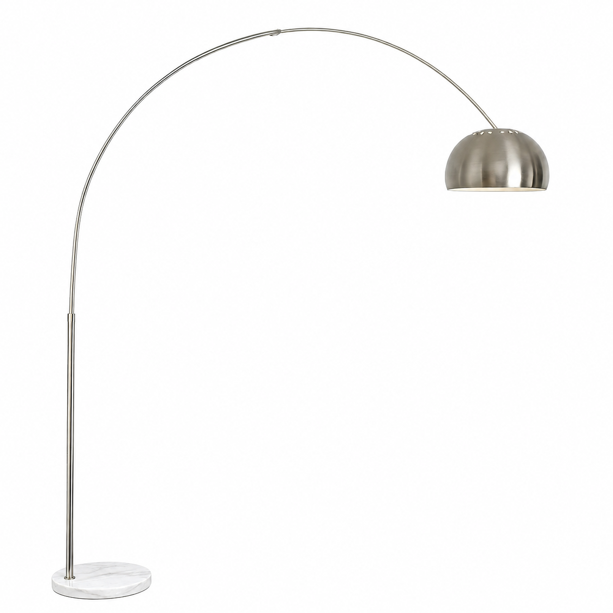 Luminária de Chão Arco Inox com Cúpula Metálica TG
