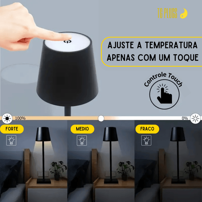 Abajur de Mesa Recarregável Minimalista