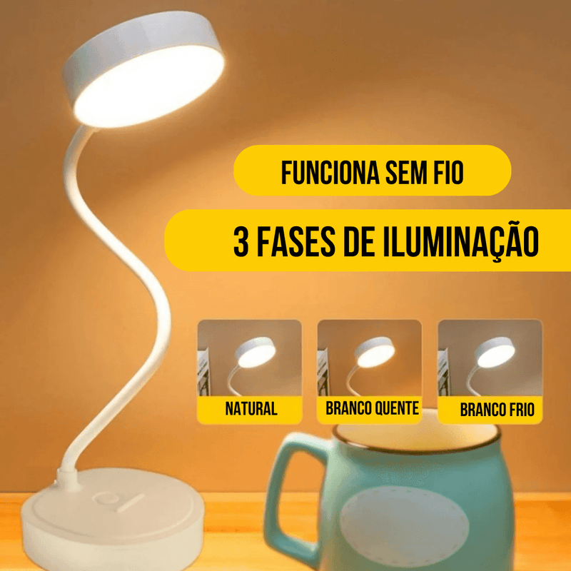 Luminária De Mesa LED flexível Com Proteção Para Os Olhos - TG Plugs 